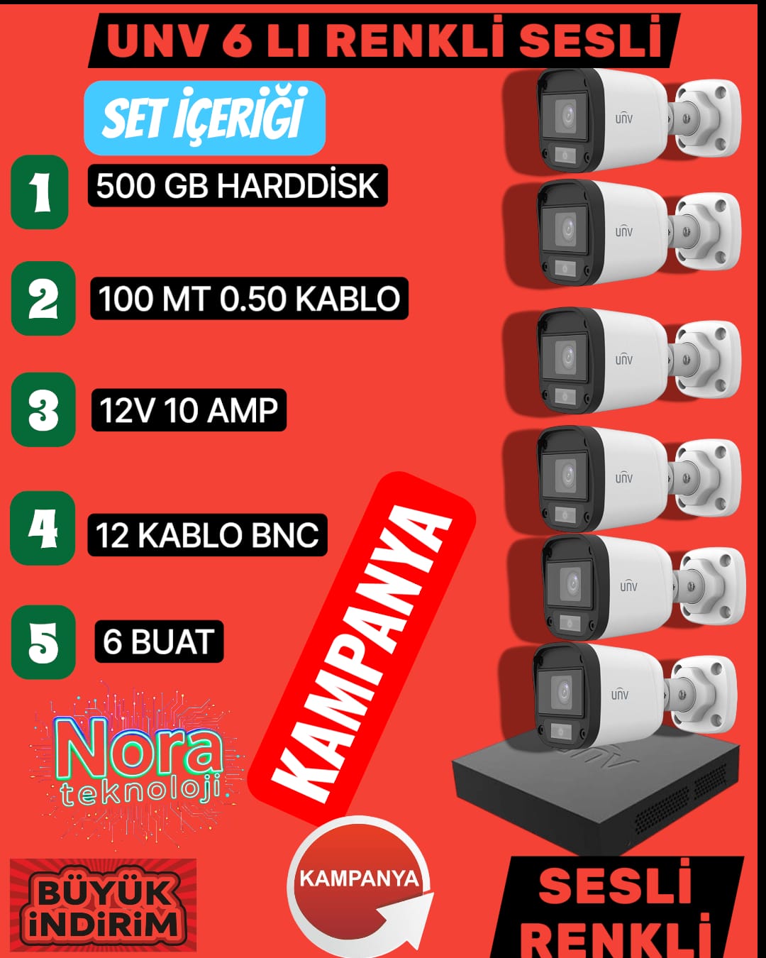 UNV 6 LI FULL SET RENKLİ SESLİ